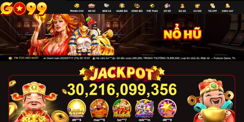 Nổ hũ top 1 sảnh game Go99 về số lượng đầu trò chơi.